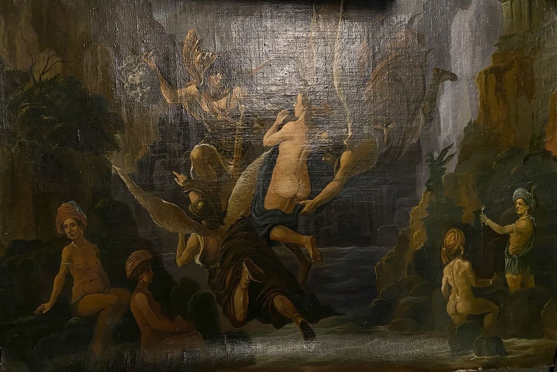 Oil painting Perseus and Andromeda Alexander Arkadievich Litvinov: Title: Oil painting Perseus and Andromeda Alexander Arkadievich Litvinov Description: NoLitv 173 *** ABOUT THIS PAINTING *** * TITLE: "Perseus and Andromeda" * ARTISTS: Alexander Arkadievich Litvinov