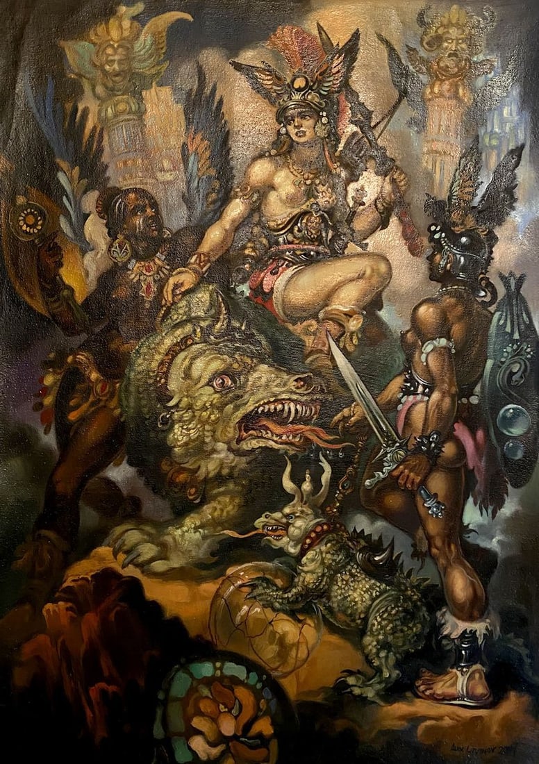 Oil painting Fantasy Alexander Arkadievich Litvinov: Title: Oil painting Fantasy Alexander Arkadievich Litvinov Description: NoLitv 175 *** ABOUT THIS PAINTING *** * TITLE: "Fantasy" * ARTISTS: Alexander Arkadievich Litvinov * SIZE: 51x70 cm/'20.07x27.5