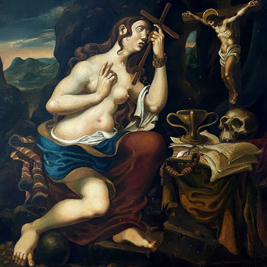 Oil painting Penitent Magdalene Litvinov Oleg Arkad'yevich: Title: Oil painting Penitent Magdalene Litvinov Oleg Arkad'yevich Description: NoLitv 281 *** ABOUT THIS PAINTING *** * TITLE: "Penitent Magdalene" * ARTISTS: Litvinov Oleg Arkad'yevich * SIZE: