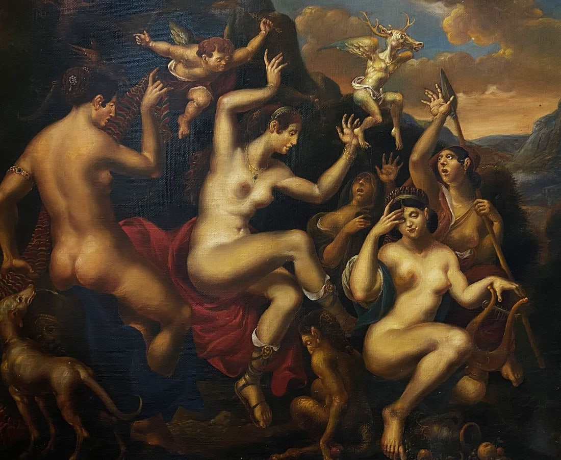 Oil painting Portrait of Diana and Actaeon Litvinov Oleg Arkad'yevich: Title: Oil painting Portrait of Diana and Actaeon Litvinov Oleg Arkad'yevich Description: NoLitv 305 *** ABOUT THIS PAINTING *** * TITLE: "Portrait of Diana and Actaeon" * ARTISTS: Litvinov Oleg