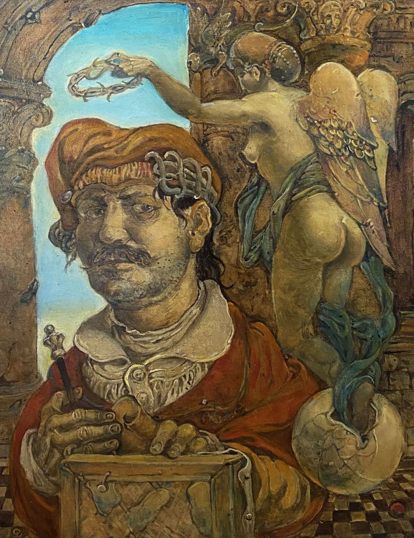 Oil painting Portrait of the artist Litvinov Oleg Arkad'yevich: Title: Oil painting Portrait of the artist Litvinov Oleg Arkad'yevich Description: NoLitv 308 *** ABOUT THIS PAINTING *** * TITLE: "Portrait of the artist" * ARTISTS: Litvinov Oleg Arkad'yevich *