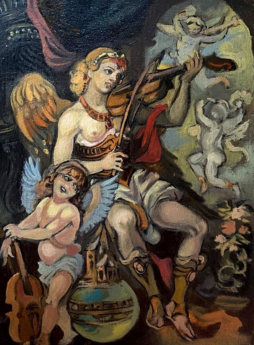 Oil painting Violin playing Litvinov Oleg Arkad'yevich (1 of 8)