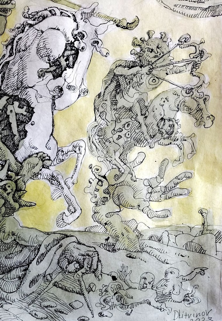 Pen painting Horsemen of the Apocalypse Litvinov Daniil Olegovich - 3