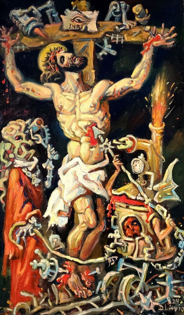 Oil painting Calvary Daniil Litvinov: Title: Oil painting Calvary Daniil Litvinov Description: NoLitv 1166 *** ABOUT THIS PAINTING *** * TITLE: "Calvary" * ARTISTS: Daniil Litvinov * SIZE: 81x48 cm/'31.88x18.89 inches' * MEDIUM: oil,