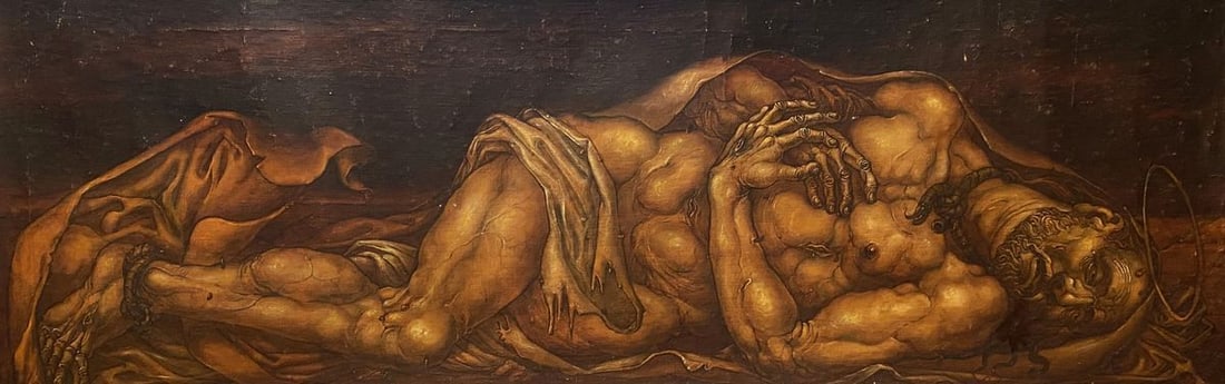 Oil painting Dead Christ Litvinov Oleg Arkad'yevich: Title: Oil painting Dead Christ Litvinov Oleg Arkad'yevich Description: NoLitv 590 *** ABOUT THIS PAINTING *** * TITLE: "Dead Christ" * ARTISTS: Litvinov Oleg Arkad'yevich * SIZE: 113x36