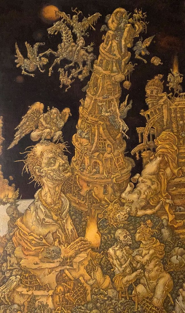 Oil painting 20th century apocalypse. Saint John Litvinov Oleg Arkad'yevich: Title: Oil painting 20th century apocalypse. Saint John Litvinov Oleg Arkad'yevich Description: NoLitv 599 *** ABOUT THIS PAINTING *** * TITLE: "20th century apocalypse. Saint John" - II left part * A