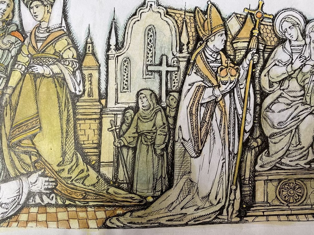 Watercolor,mascara, painting Middle Ages Litvinov Oleg Arkad'yevich - 4