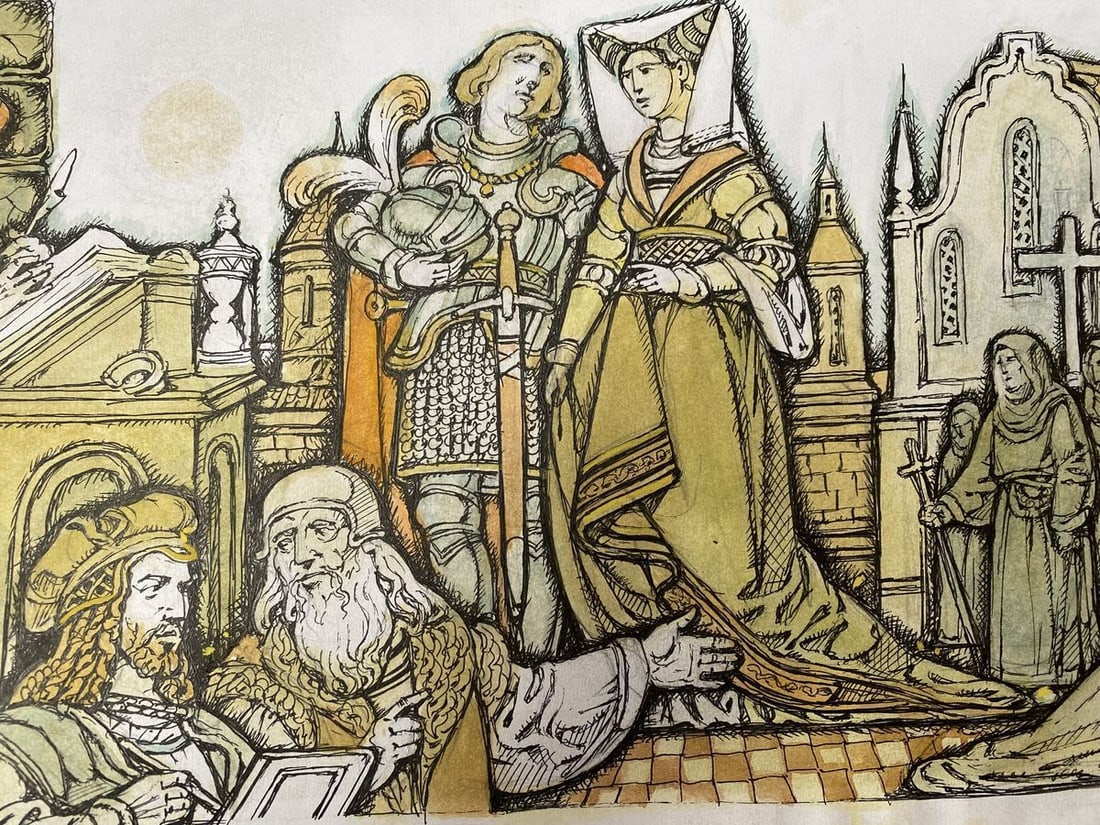 Watercolor,mascara, painting Middle Ages Litvinov Oleg Arkad'yevich - 6