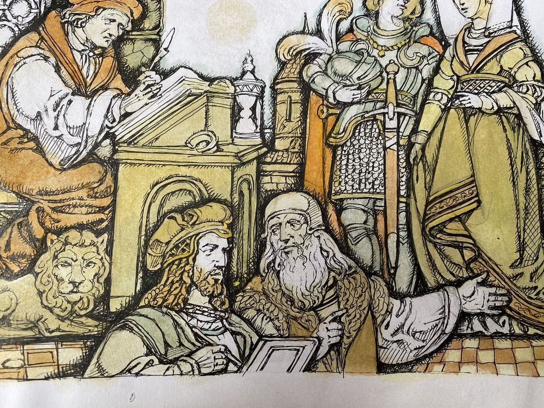 Watercolor,mascara, painting Middle Ages Litvinov Oleg Arkad'yevich - 7