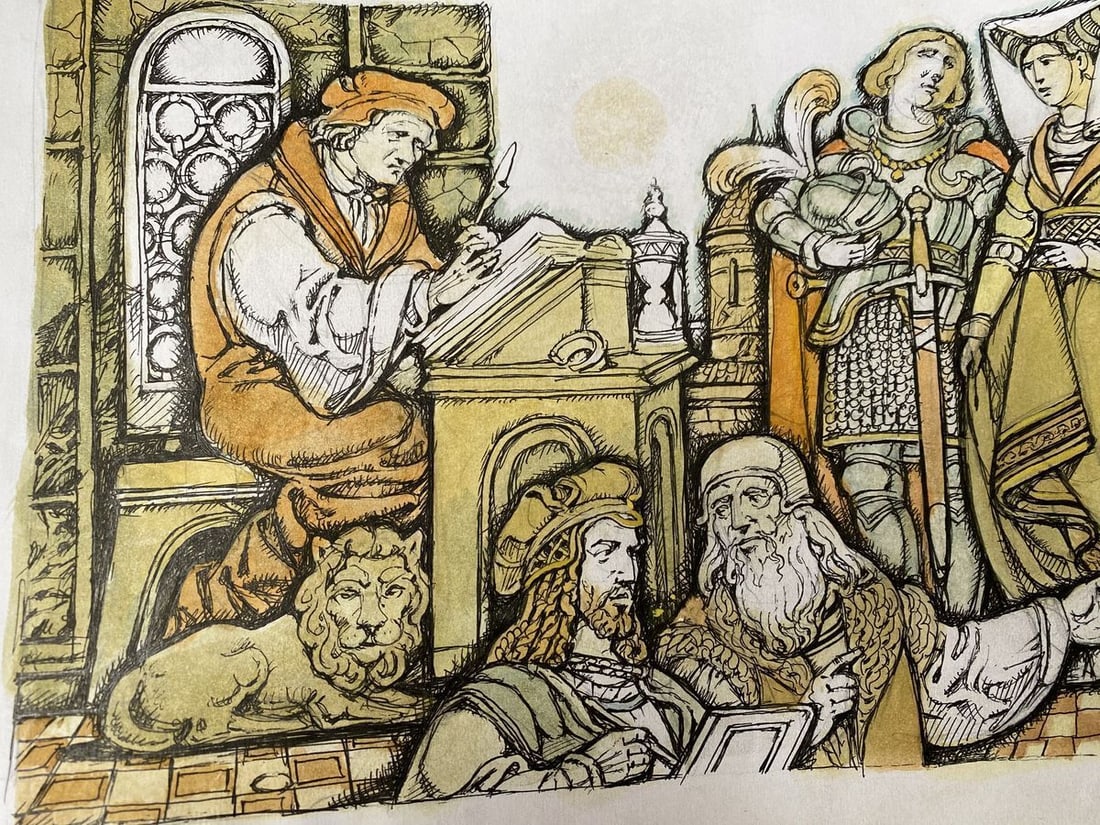 Watercolor,mascara, painting Middle Ages Litvinov Oleg Arkad'yevich - 8