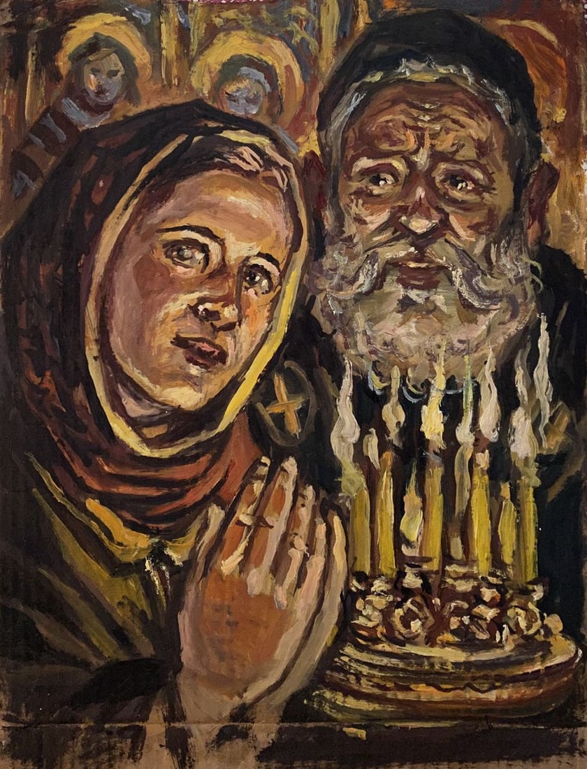 Oil painting In the temple Alexander Arkadievich Litvinov (1 of 7)