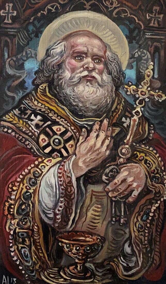 Oil painting Apostle Peter Alexander Arkadievich Litvinov: Title: Oil painting Apostle Peter Alexander Arkadievich Litvinov Description: NoLitv 706 *** ABOUT THIS PAINTING *** * TITLE: "Apostle Peter" * ARTISTS: Alexander Arkadievich Litvinov * SIZE: 21x36 cm