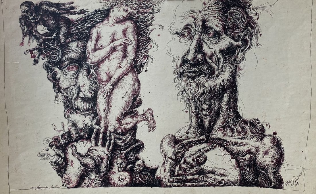 Color mascara, painting Abraham and Sarah Litvinov Oleg Arkad'yevich (1 of 11)