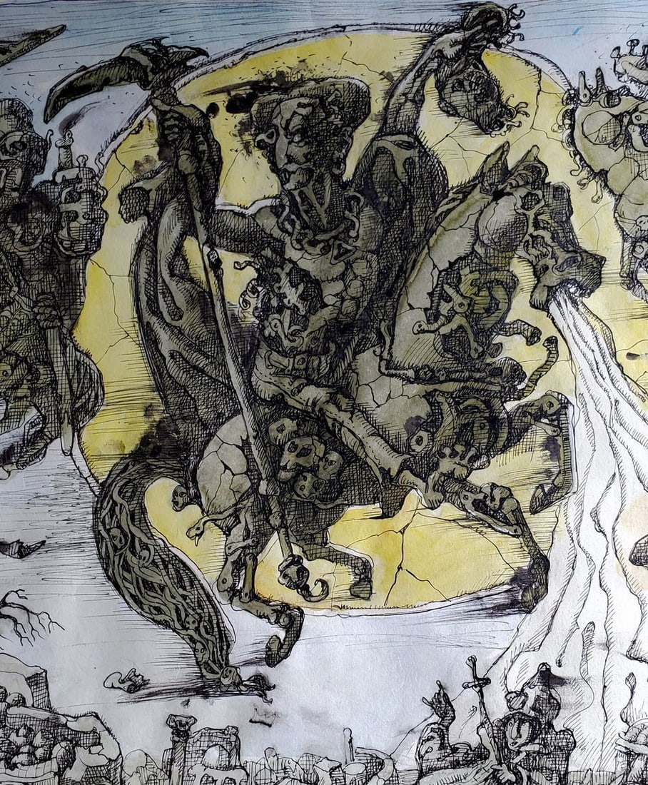 Watercolor painting Horsemen of the Apocalypse Litvinov Daniil Olegovich - 10