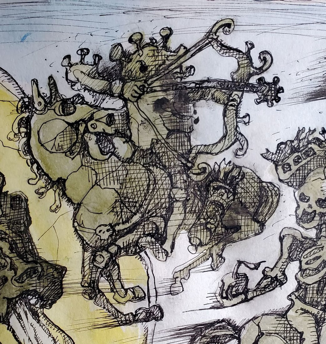 Watercolor painting Horsemen of the Apocalypse Litvinov Daniil Olegovich - 5