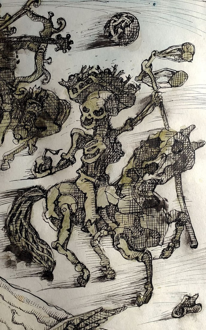 Watercolor painting Horsemen of the Apocalypse Litvinov Daniil Olegovich - 6