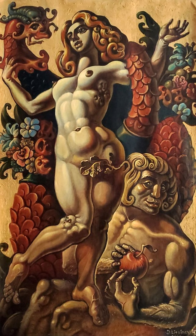 Oil painting Adam and Eve Daniil Litvinov: Title: Oil painting Adam and Eve Daniil Litvinov Description: NoLitv 1279 *** ABOUT THIS PAINTING *** * TITLE: "Adam and Eve" * ARTISTS: Daniil Litvinov * SIZE: 115x70 cm/'45.27x27.55 inches' * MEDIUM