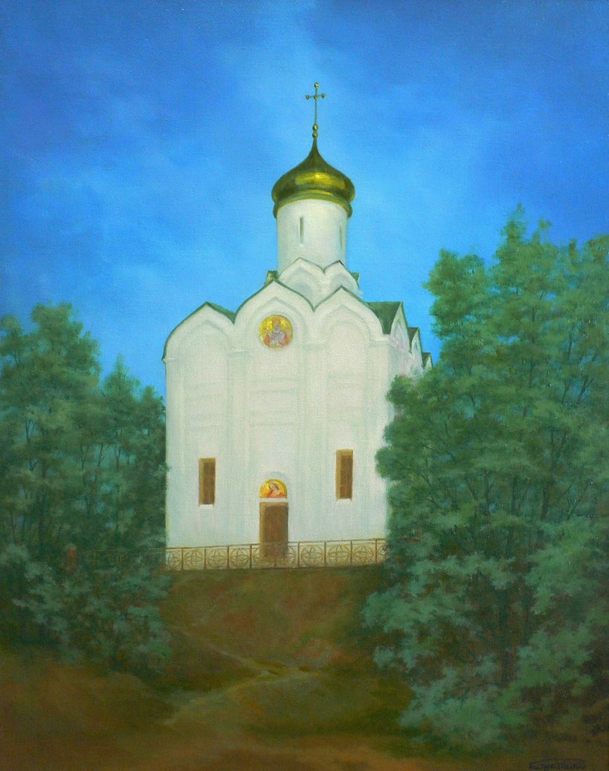Oil painting Church of St. Nicholas Vasily Korkishko: Title: Oil painting Church of St. Nicholas Vasily Korkishko Description: NoKork 186 *** ABOUT THIS PAINTING *** * TITLE: "Church of St. Nicholas" * ARTISTS: Vasily Korkishko * SIZE: 90x70 cm/'35.43x27