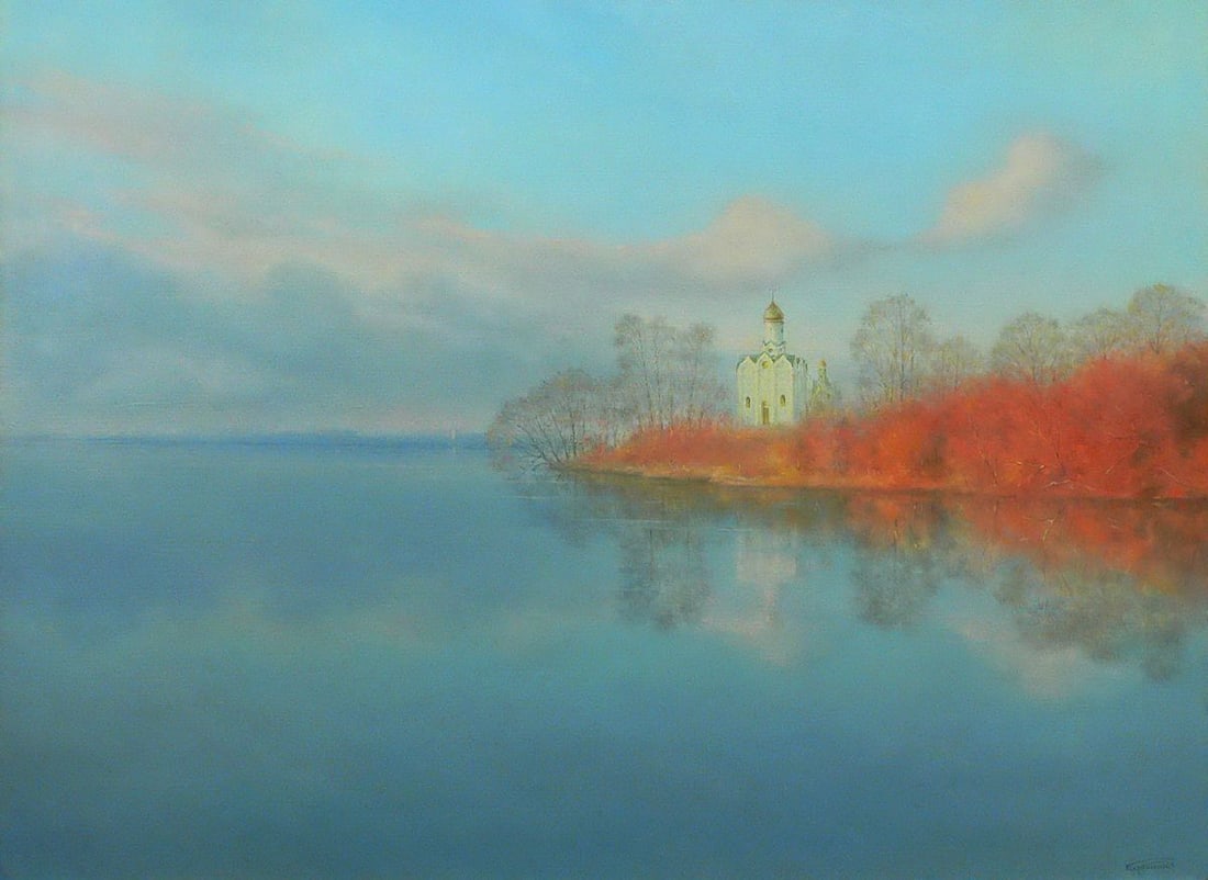 Oil painting Church of St. Nicholas Vasily Korkishko: Title: Oil painting Church of St. Nicholas Vasily Korkishko Description: NoKork 222 *** ABOUT THIS PAINTING *** * TITLE: "Church of St. Nicholas" * ARTISTS: Vasily Korkishko * SIZE: 90x120 cm/'35.43x4