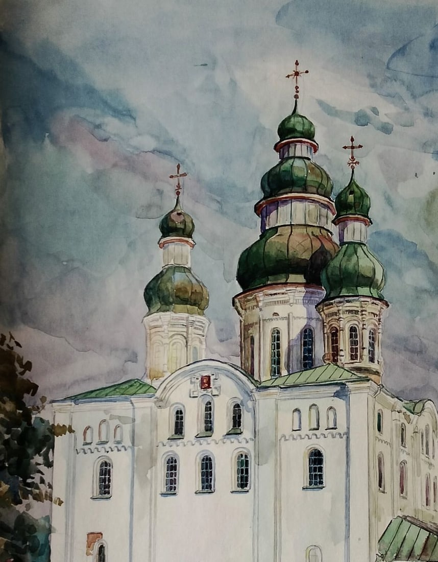 Watercolor painting Light breaks through silence Vitaly Duhnevich - 2