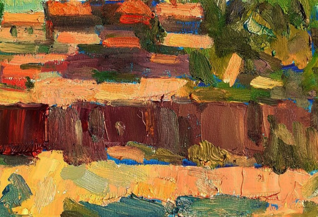 Oil painting A landscape with a church Pavel Dobrev - 7