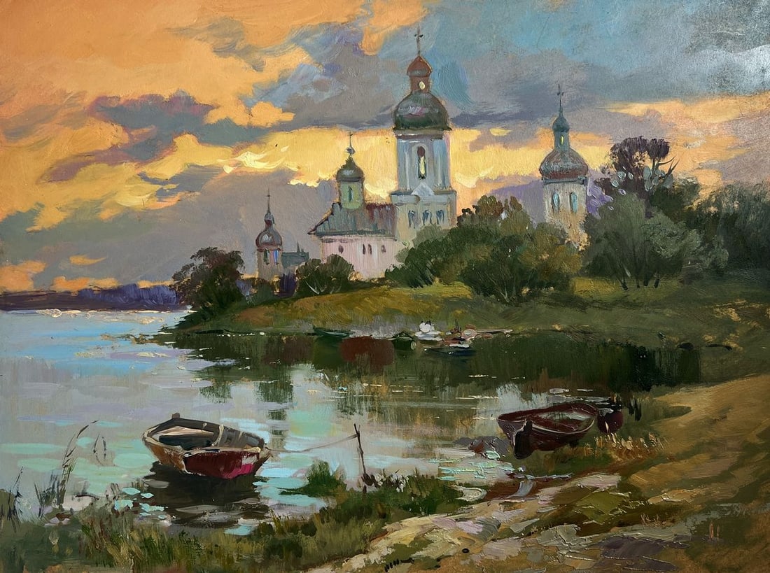 Oil painting The last rays over the temple Yuriy Suprunchuk - 3