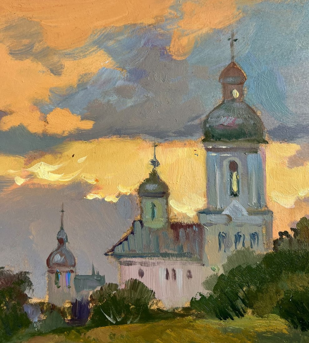 Oil painting The last rays over the temple Yuriy Suprunchuk - 5