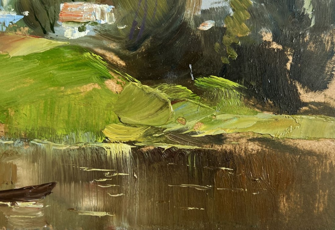 Oil painting The village church is visible Yuriy Suprunchuk - 5