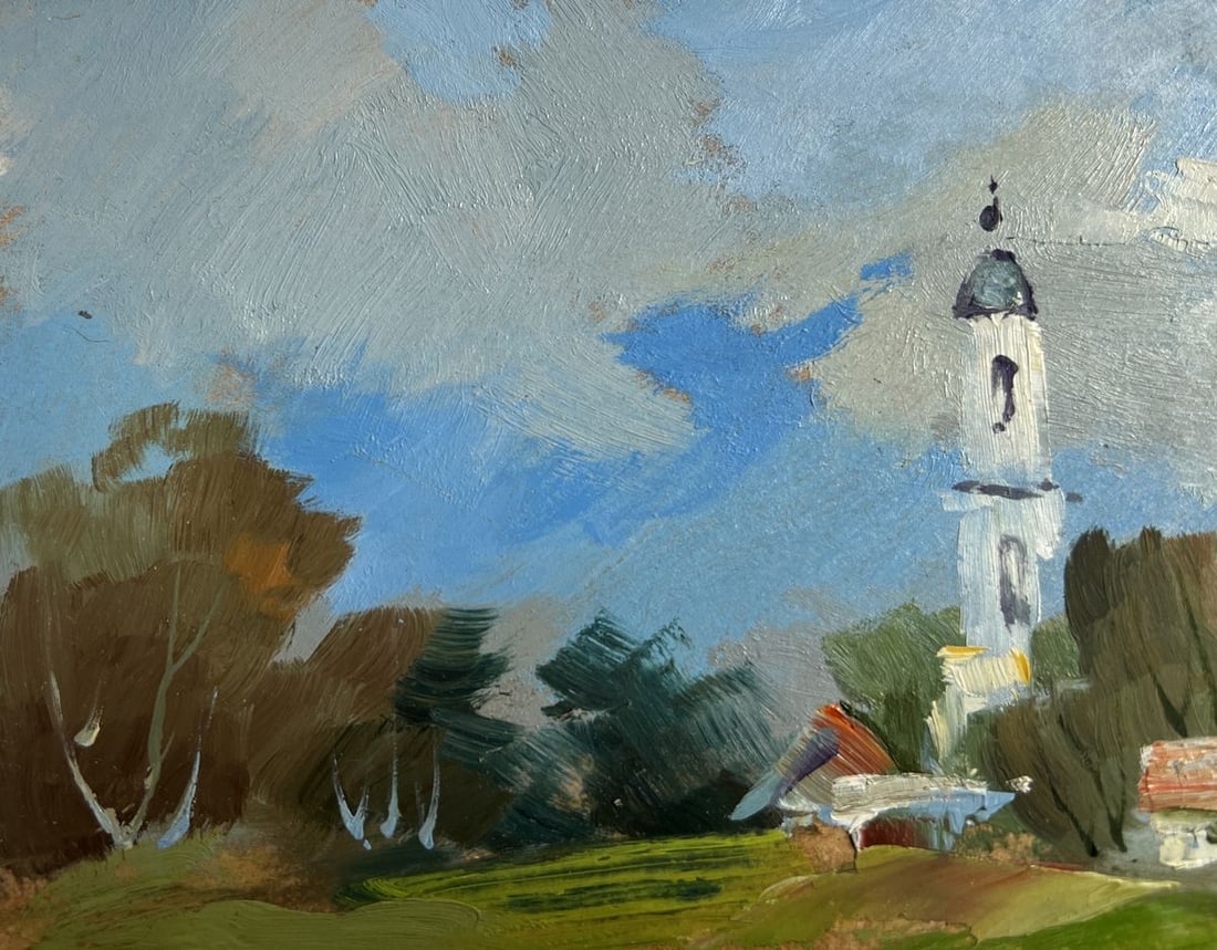 Oil painting The village church is visible Yuriy Suprunchuk - 6