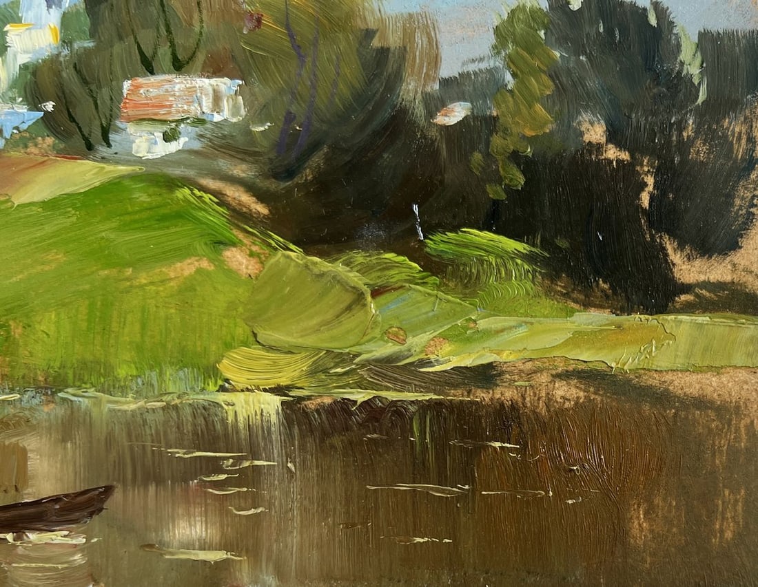 Oil painting The village church is visible Yuriy Suprunchuk - 7