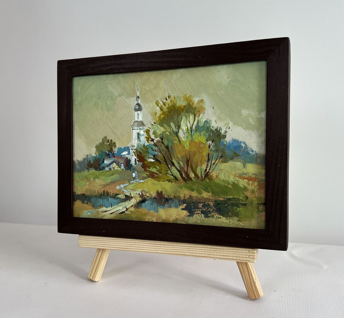 Oil painting At the village church Yuriy Suprunchuk - 2