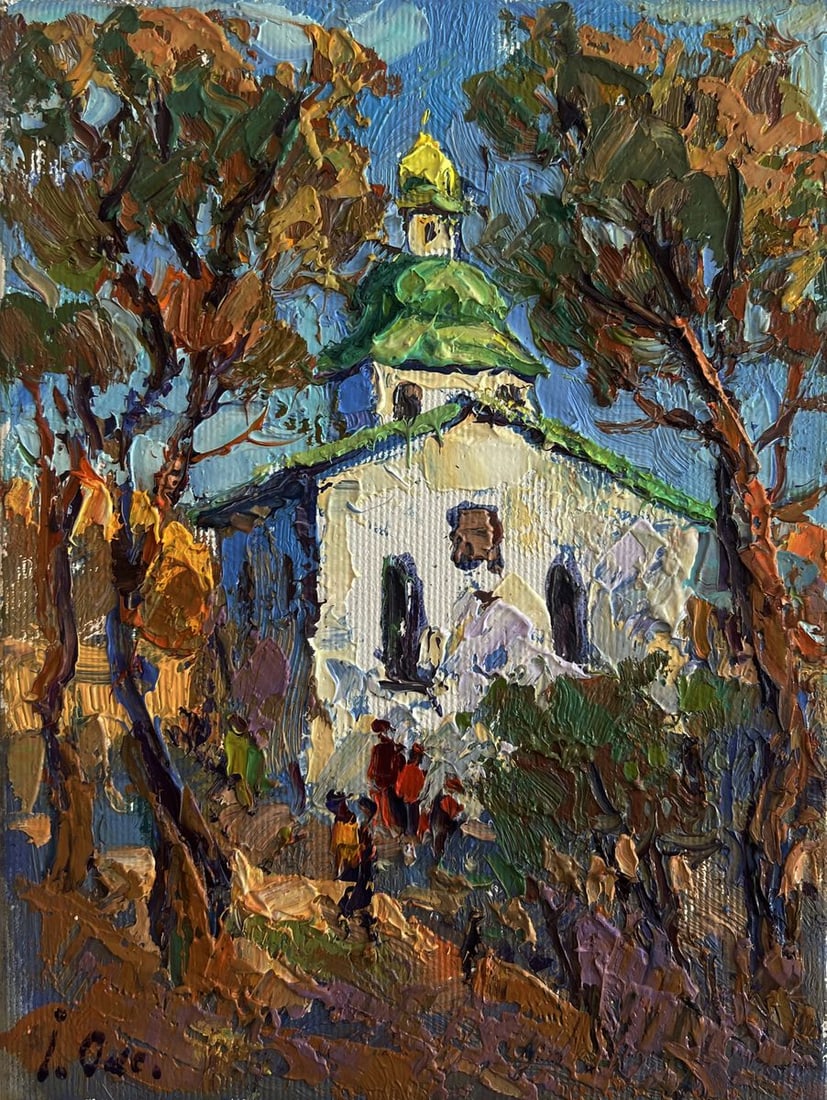 Oil painting Autumn church bells Oksana Kalenyuk - 3