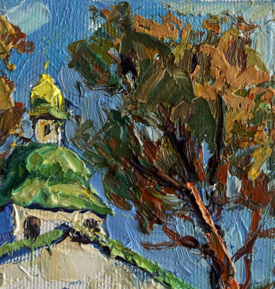 Oil painting Autumn church bells Oksana Kalenyuk - 4