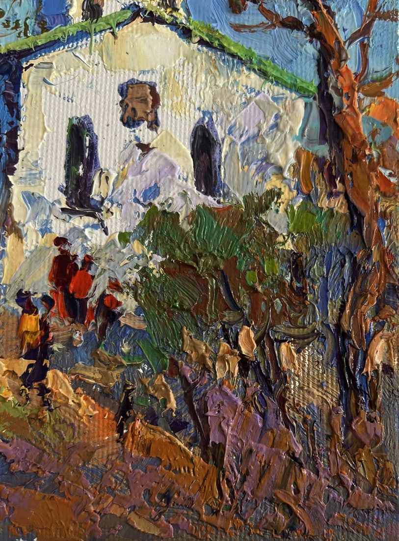 Oil painting Autumn church bells Oksana Kalenyuk - 7