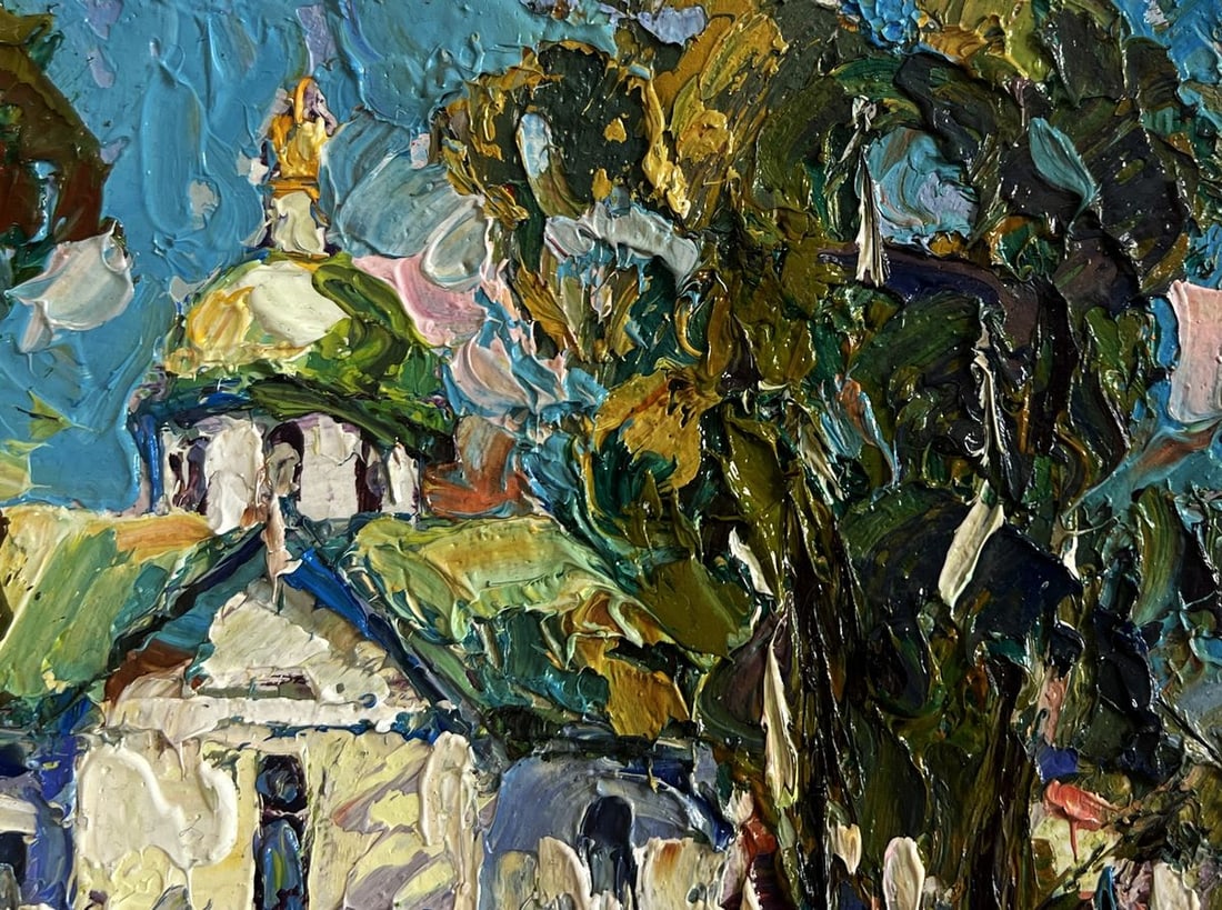 Oil painting Hike to the monastery Oksana Kalenyuk - 4