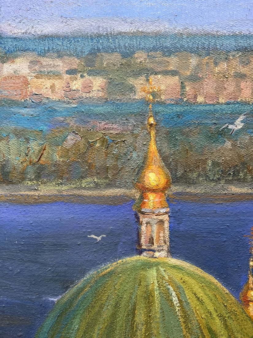 Oil painting It's March in the city V. Mishurovsky - 2
