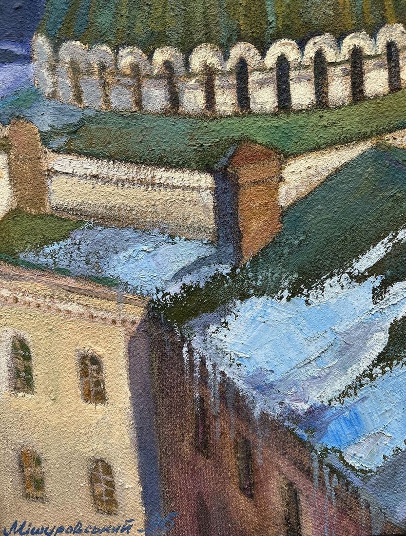 Oil painting It's March in the city V. Mishurovsky - 4