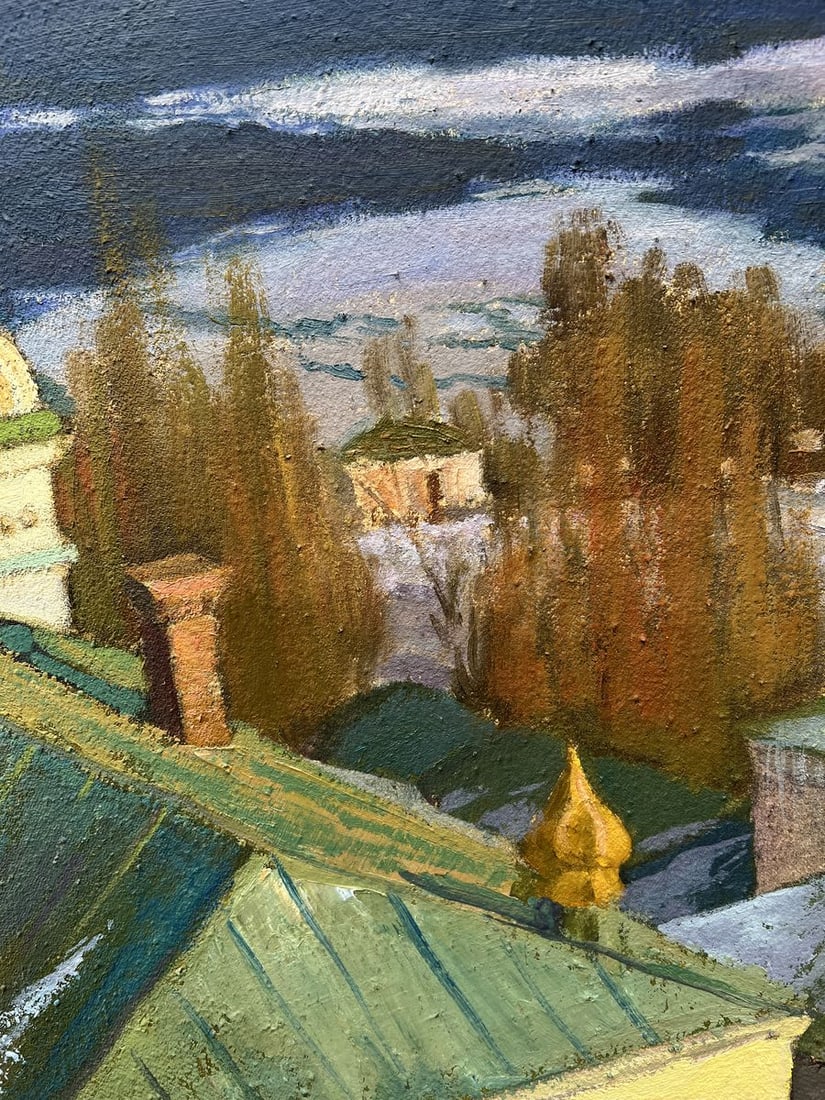Oil painting It's March in the city V. Mishurovsky - 5