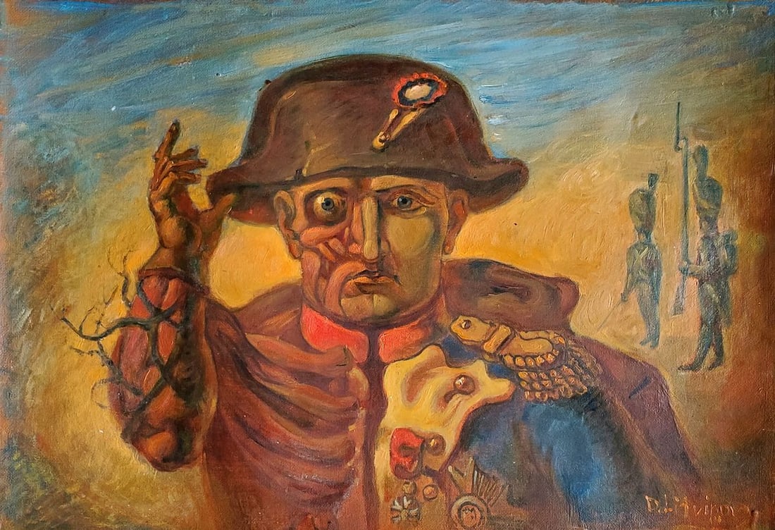 Oil painting Napoleon in other worlds Daniil Litvinov: Title: Oil painting Napoleon in other worlds Daniil Litvinov Description: NoLitv 1180 *** ABOUT THIS PAINTING *** * TITLE: "Napoleon in other worlds" * ARTISTS: Daniil Litvinov * SIZE: 49x34
