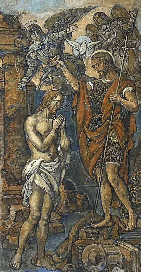 Oil painting Epiphany Litvinov Oleg Arkad'yevich: Title: Oil painting Epiphany Litvinov Oleg Arkad'yevich Description: NoLitv 371 *** ABOUT THIS PAINTING *** * TITLE: "Epiphany" * ARTISTS: Litvinov Oleg Arkad'yevich * SIZE: 22x47 cm/'8.66x18.50 inche
