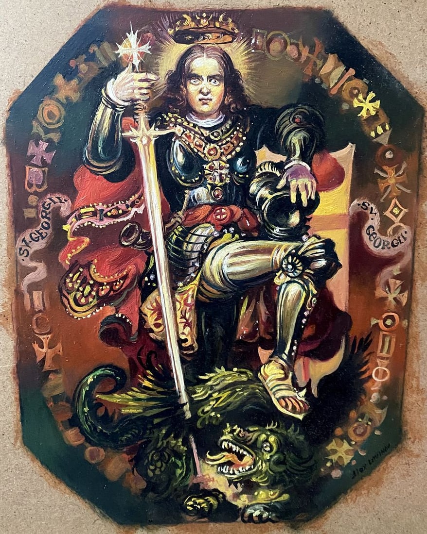 Oil painting George the Victorious Alexander Arkadievich Litvinov: Title: Oil painting George the Victorious Alexander Arkadievich Litvinov Description: NoLitv 88 *** ABOUT THIS PAINTING *** * TITLE: "George the Victorious" * ARTISTS: Alexander Arkadievich Litvinov