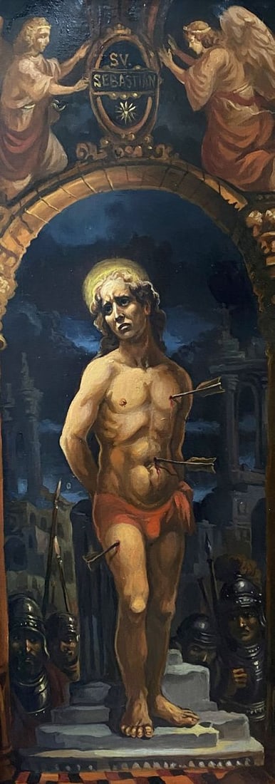 Oil painting Saint Sebastian Alexander Arkadievich Litvinov: Title: Oil painting Saint Sebastian Alexander Arkadievich Litvinov Description: NoLitv 91 *** ABOUT THIS PAINTING *** * TITLE: "Saint Sebastian" * ARTISTS: Alexander Arkadievich Litvinov * SIZE: 41x16