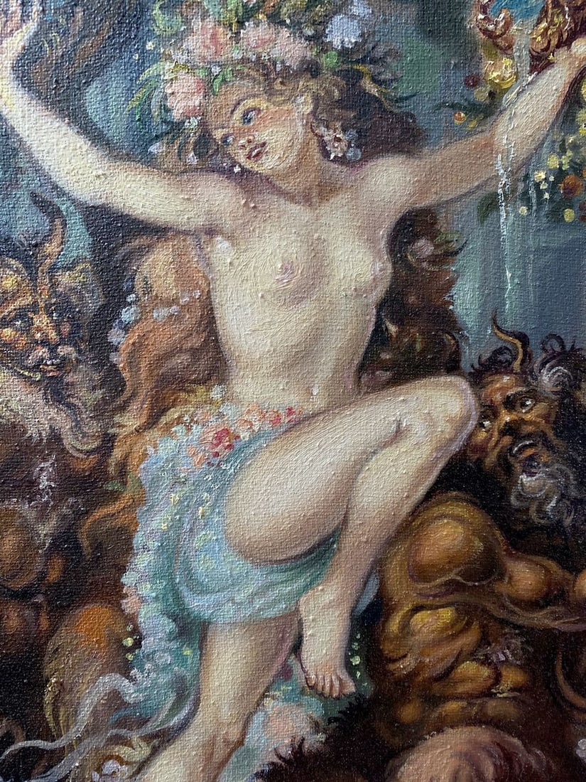 Oil painting Bacchante Alexander Arkadievich Litvinov - 4