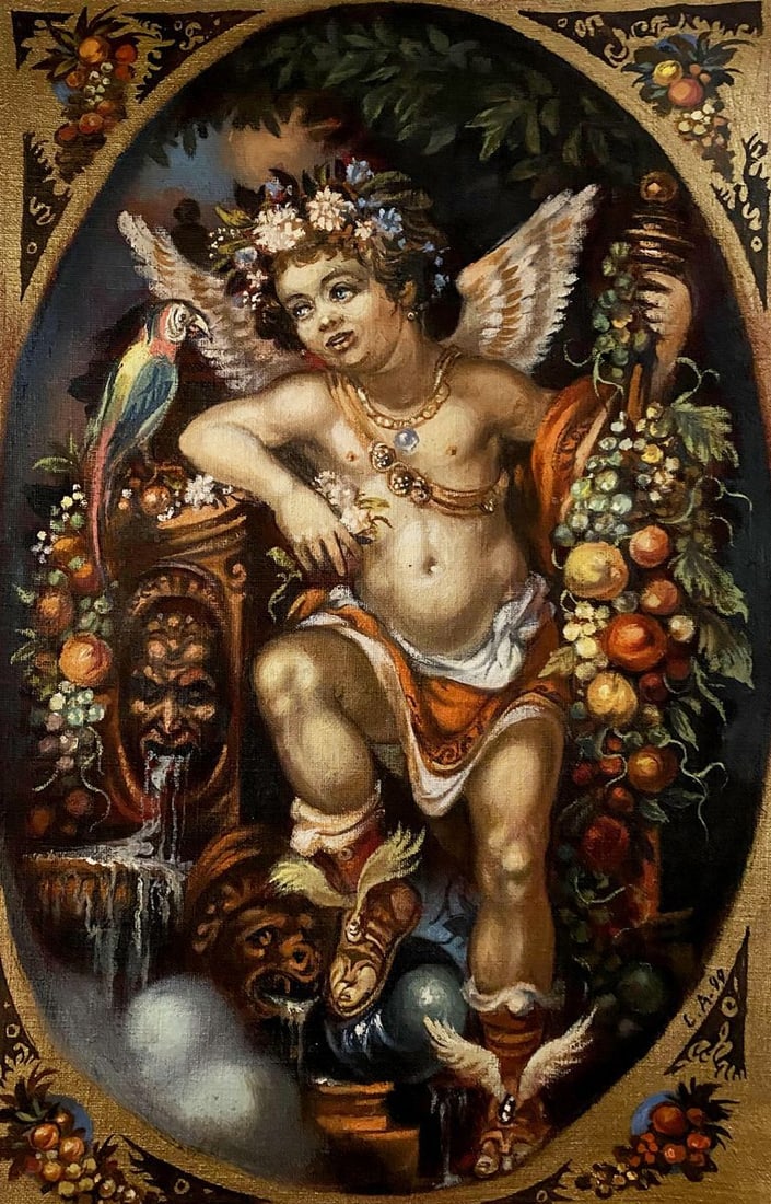 Oil painting Angel Alexander Arkadievich Litvinov: Title: Oil painting Angel Alexander Arkadievich Litvinov Description: NoLitv 124 *** ABOUT THIS PAINTING *** * TITLE: "Angel" * ARTISTS: Alexander Arkadievich Litvinov * SIZE: 27x42 cm/'10.62x16.53