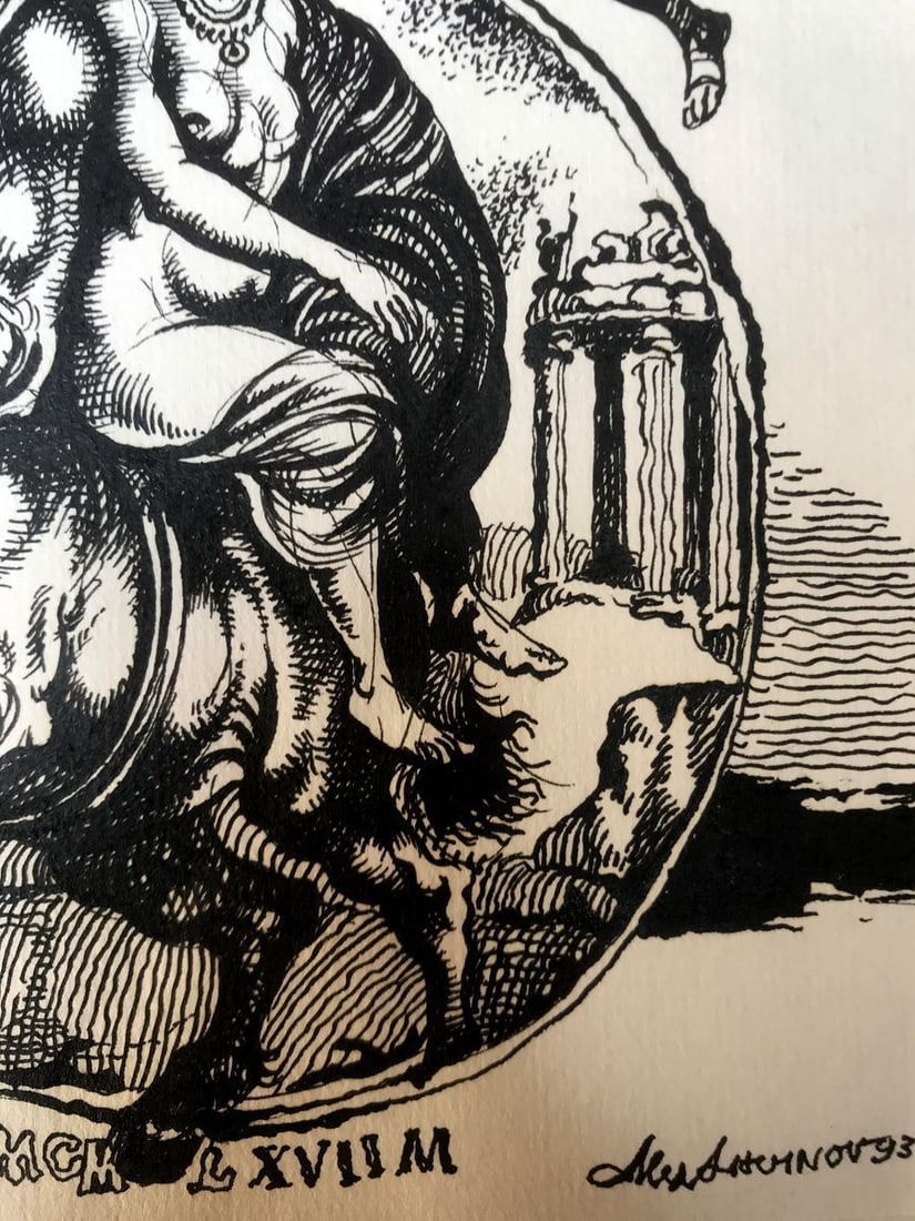 Pen painting Greek mythology Alexander Arkadievich Litvinov - 11