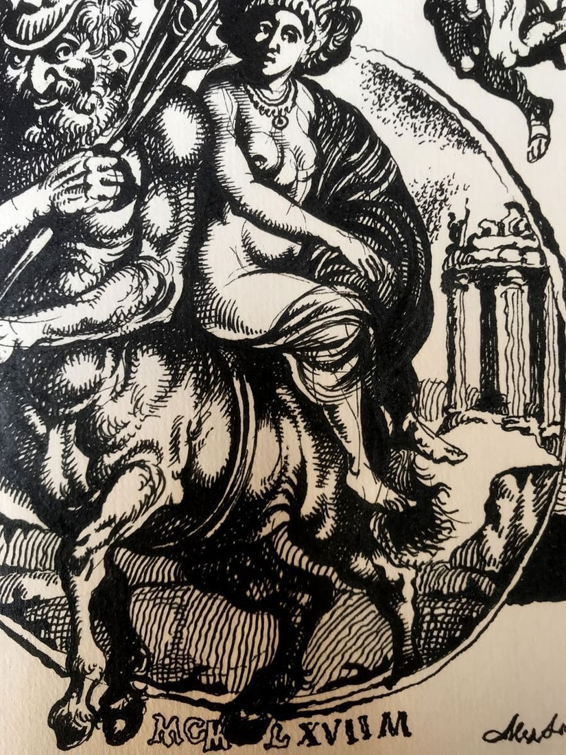 Pen painting Greek mythology Alexander Arkadievich Litvinov - 9