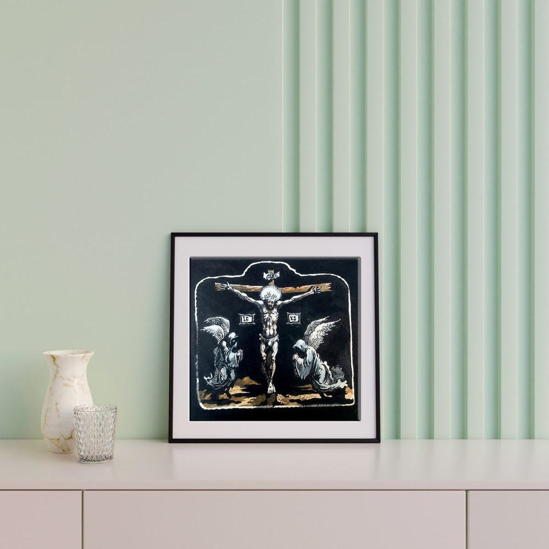 Colored pen painting Crucifixion of Jesus Christ Alexander Arkadievich Litvinov - 2