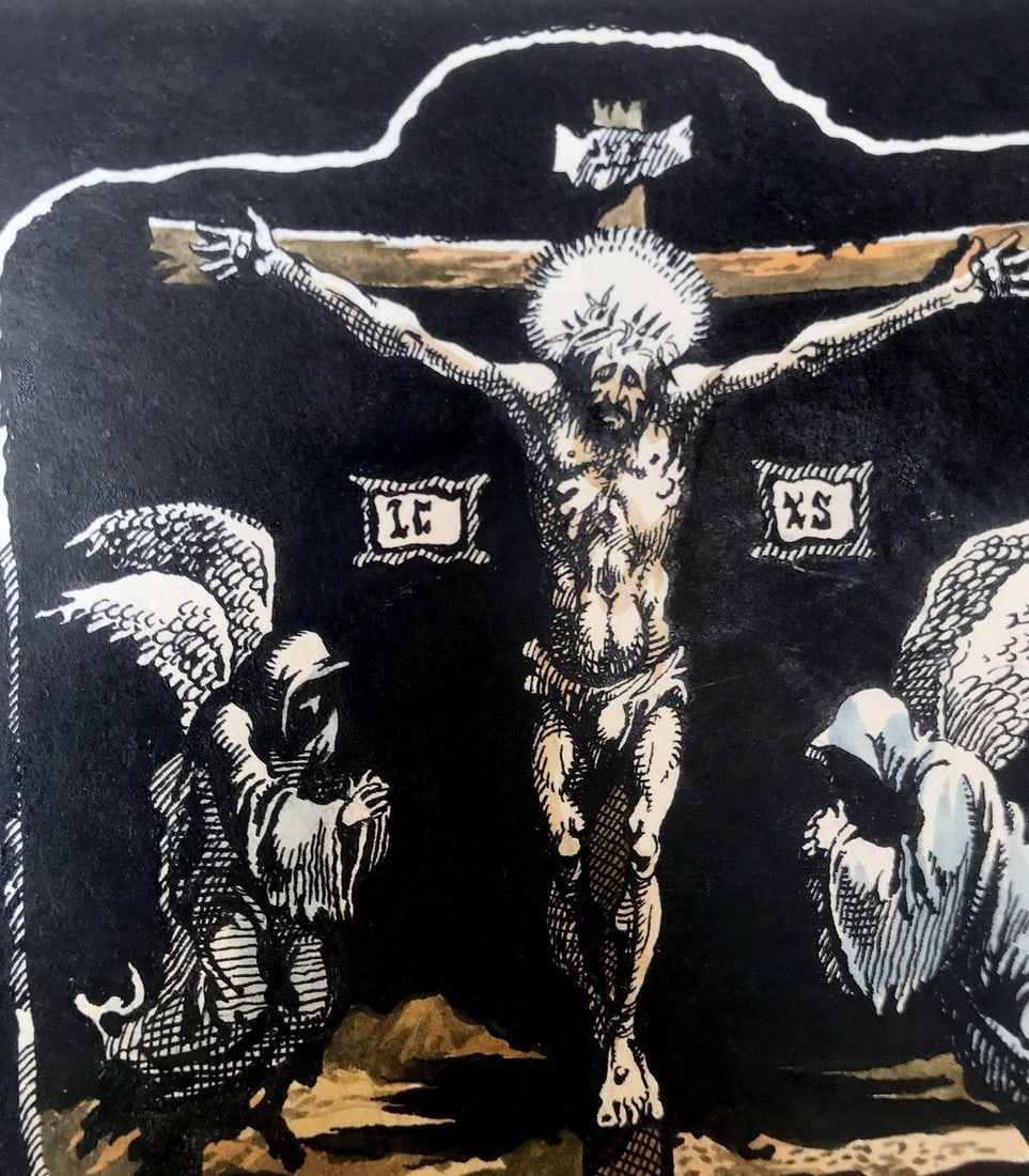 Colored pen painting Crucifixion of Jesus Christ Alexander Arkadievich Litvinov - 4