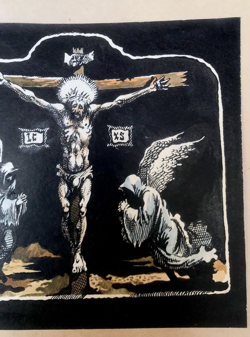 Colored pen painting Crucifixion of Jesus Christ Alexander Arkadievich Litvinov - 5