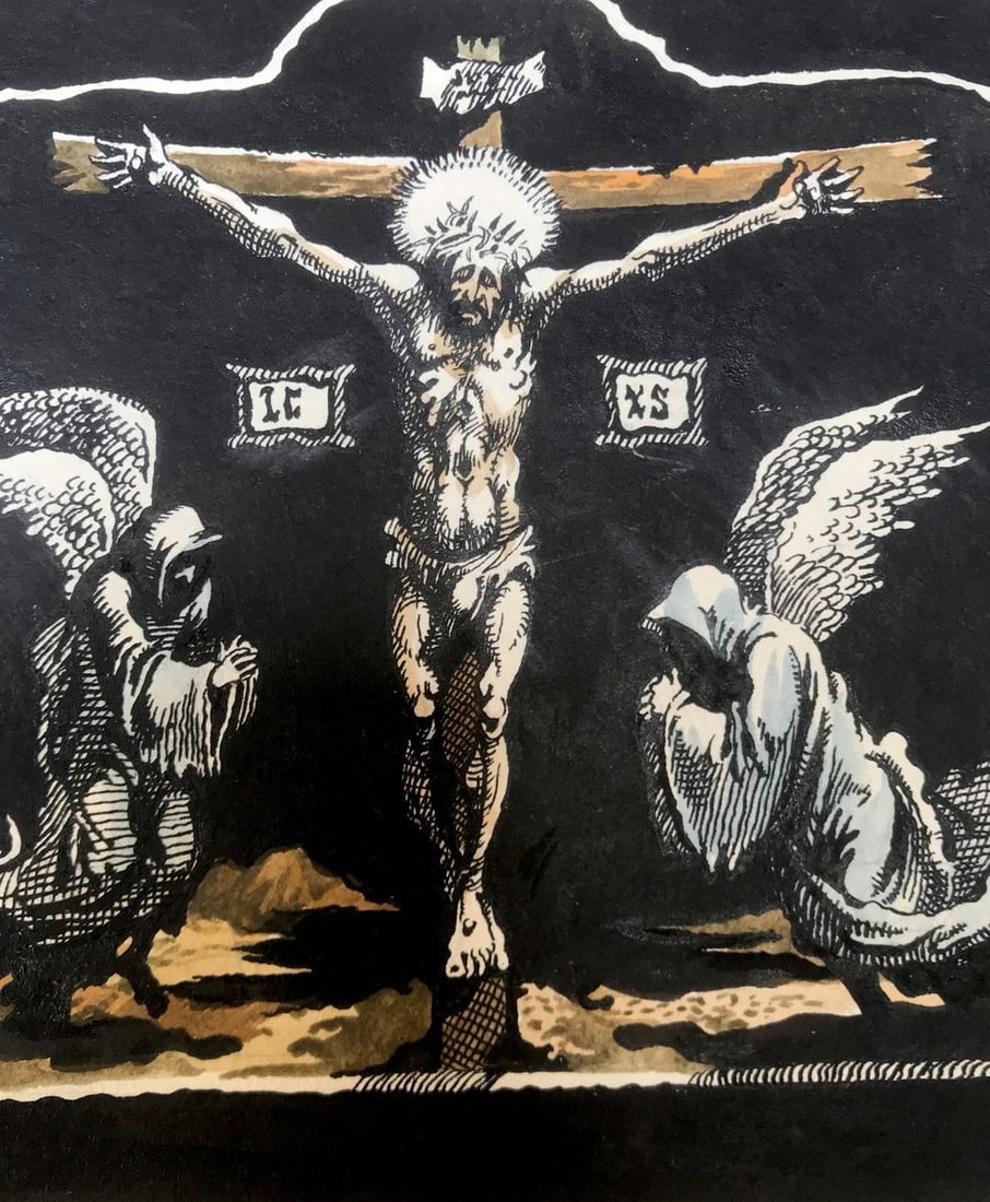 Colored pen painting Crucifixion of Jesus Christ Alexander Arkadievich Litvinov - 7